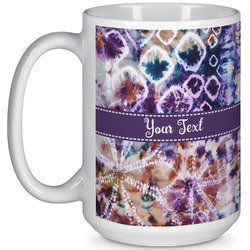 Tie Dye 15 Oz Coffee Mug - White (Personalized)