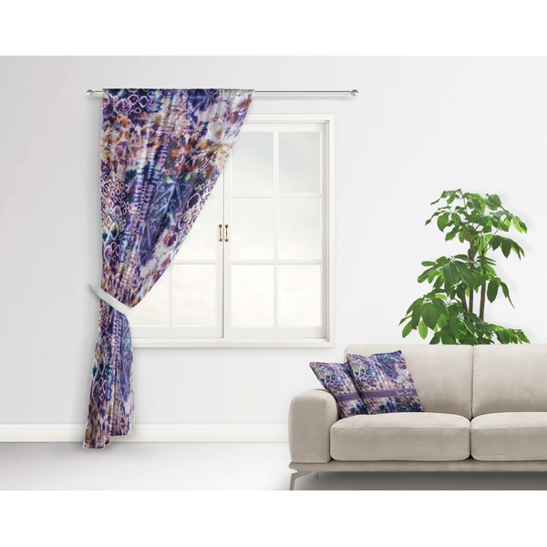 Tie Dye Curtain With Window and Rod - in Room Matching Pillow