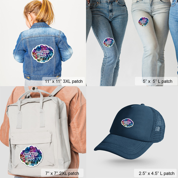 Tie Dye Custom Shape Iron On Patches - LIFESTYLE