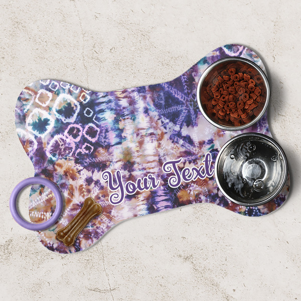 Tie Dye Dog Bone Shaped Mat Lifestyle