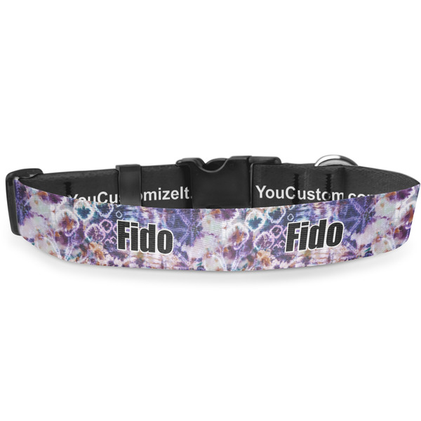 Custom Tie Dye Deluxe Dog Collar - Extra Large (16" to 27") (Personalized)