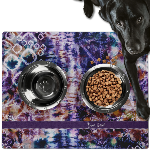 Tie Dye Dog Food Mat - Large LIFESTYLE