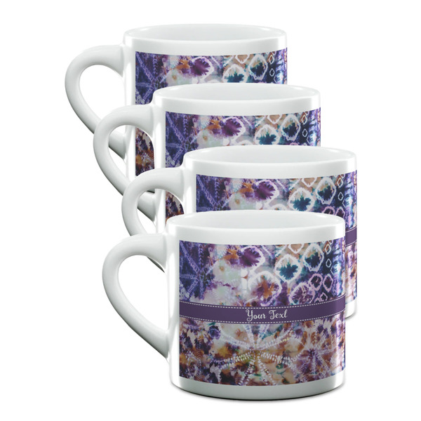 Custom Tie Dye Double Shot Espresso Cups - Set of 4 (Personalized)