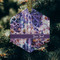 Tie Dye Frosted Glass Ornament - Hexagon (Lifestyle)