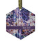 Tie Dye Frosted Glass Ornament - Hexagon