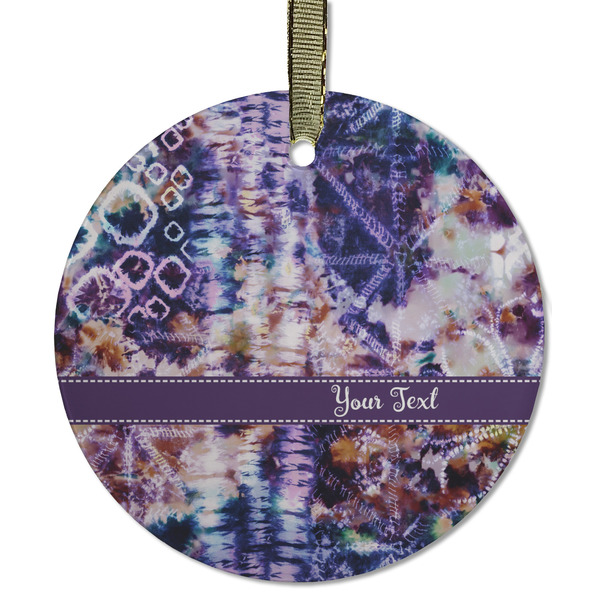 Custom Tie Dye Flat Glass Ornament - Round w/ Name or Text