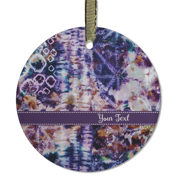 Tie Dye Frosted Glass Ornament - Round