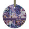 Tie Dye Frosted Glass Ornament - Round