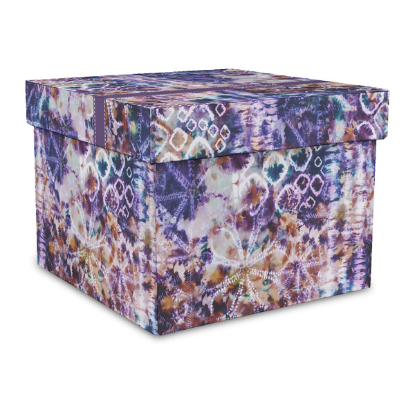 Custom Tie Dye Gift Box with Lid - Canvas Wrapped - Large (Personalized)