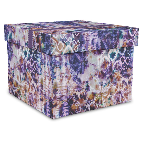 Custom Tie Dye Gift Box with Lid - Canvas Wrapped - XX-Large (Personalized)