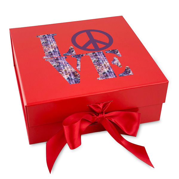 Custom Tie Dye Gift Box with Magnetic Lid - Red