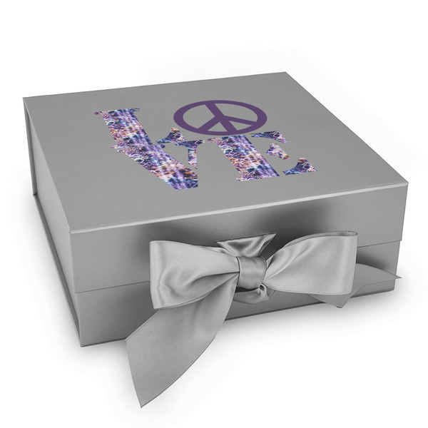 Custom Tie Dye Gift Box with Magnetic Lid - Silver