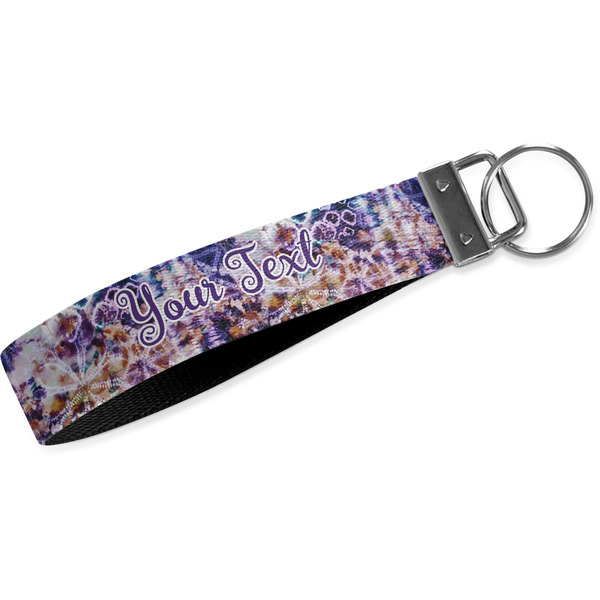 Custom Tie Dye Wristlet Webbing Keychain Fob (Personalized)