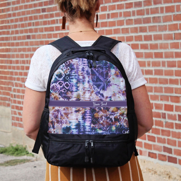 Tie Dye Large Backpack - Black - On Back
