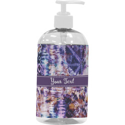 Tie Dye Plastic Soap / Lotion Dispenser (16 oz - Large - White) (Personalized)