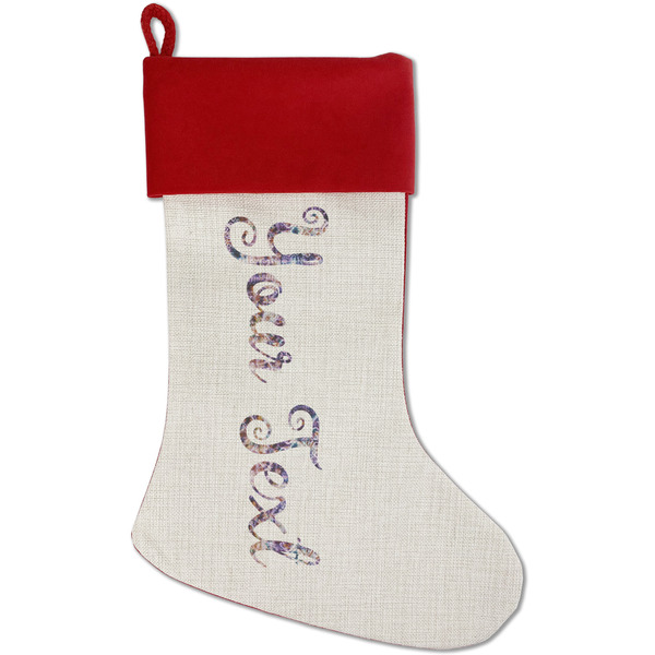 Custom Tie Dye Red Linen Stocking (Personalized)
