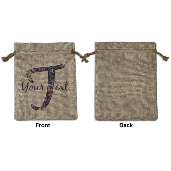 Tie Dye Medium Burlap Gift Bag - Front Approval