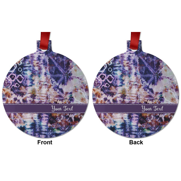 Tie Dye Metal Ball Ornament - Front and Back