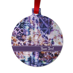 Tie Dye Metal Ball Ornament - Double Sided w/ Name or Text