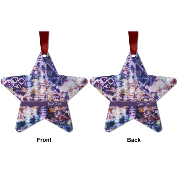 Tie Dye Metal Star Ornament - Front and Back