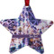 Tie Dye Metal Star Ornament - Front