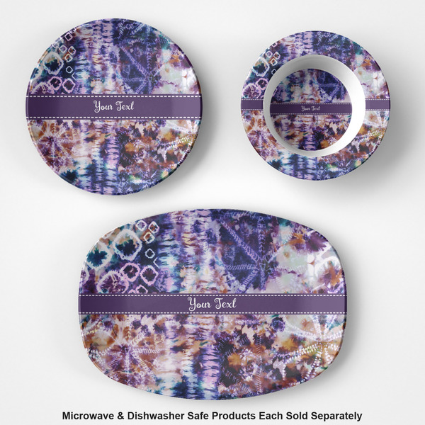 Tie Dye Microwave & Dishwasher Safe CP Plastic Dishware - Group