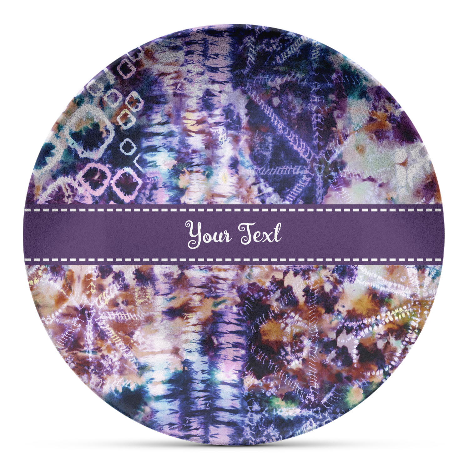 Tie Dye Microwave Safe Plastic Plate - Composite Polymer (Personalized
