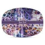 Tie Dye Plastic Platter - Microwave & Oven Safe Composite Polymer (Personalized)