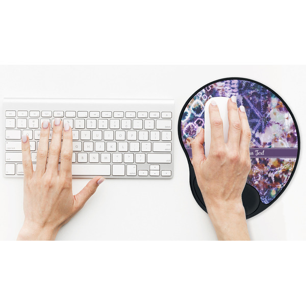 Tie Dye Mouse Pad with Wrist Rest - LIFESYTLE 2 (in use)