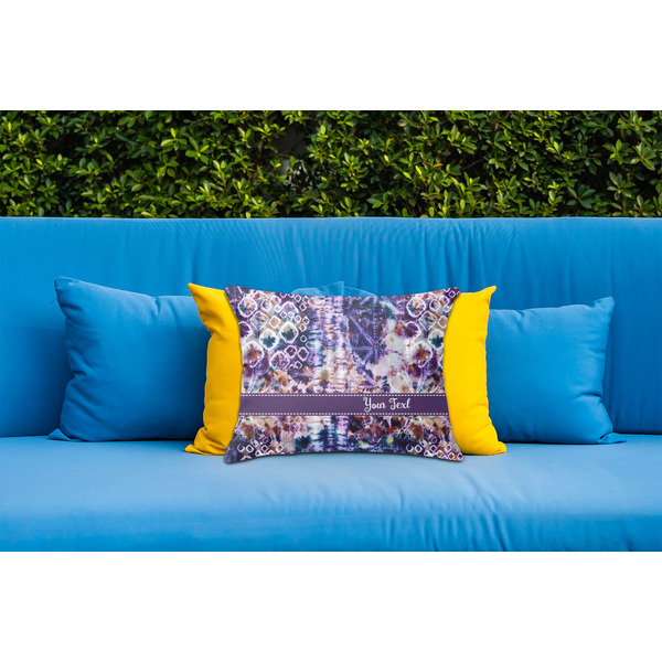 Tie Dye Outdoor Throw Pillow  - LIFESTYLE (Rectangular - 20x14)