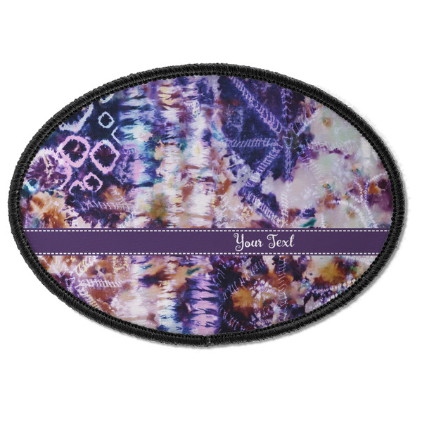 Custom Tie Dye Iron On Oval Patch w/ Name or Text