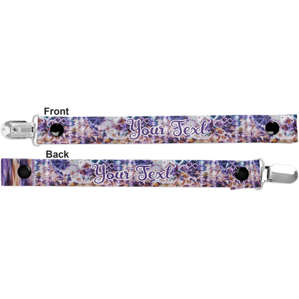 Tie Dye Pacifier Clip - Front and Back