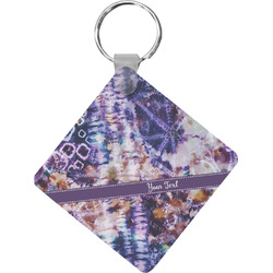 Tie Dye Diamond Plastic Keychain w/ Name or Text