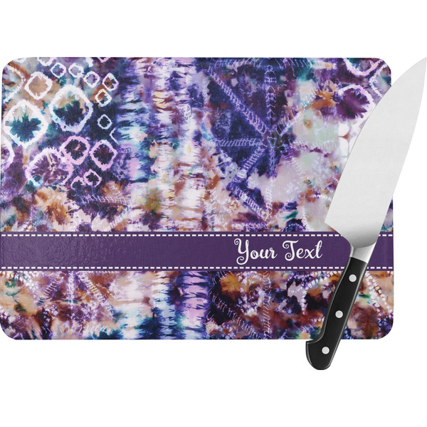Custom Tie Dye Rectangular Glass Cutting Board (Personalized)
