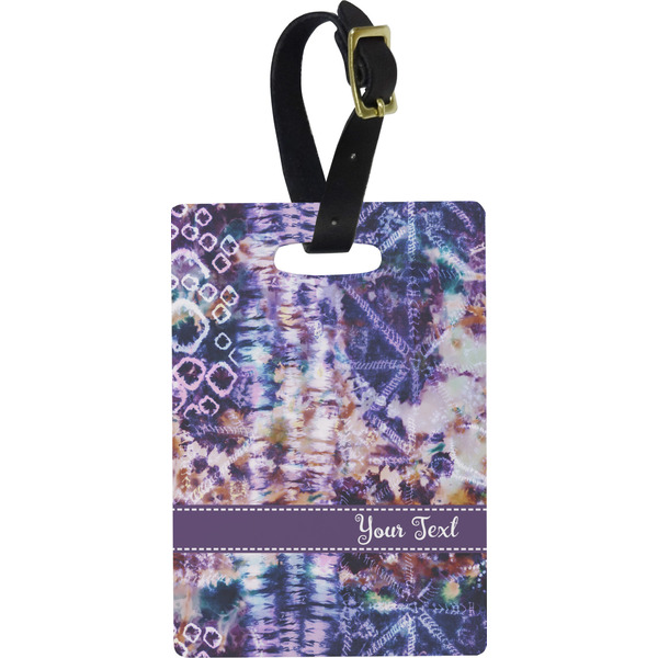 Custom Tie Dye Plastic Luggage Tag - Rectangular w/ Name or Text
