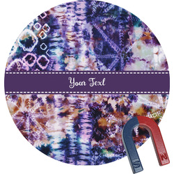 Tie Dye Round Fridge Magnet (Personalized)