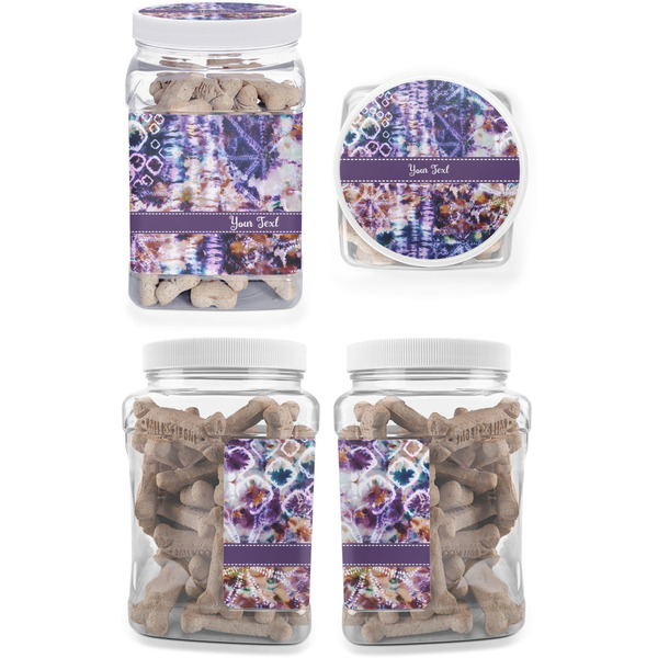 Tie Dye Pet Treat Jar - Multiple Angles