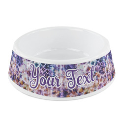 Tie Dye Plastic Dog Bowl - Small (Personalized)