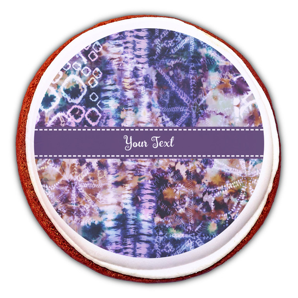 Tie Dye Printed Icing Circle - Large - On Cookie