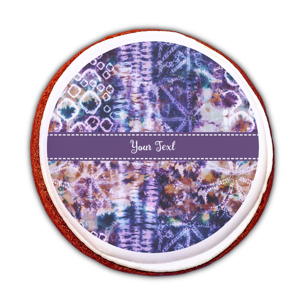 Tie Dye Printed Icing Circle - Medium - On Cookie