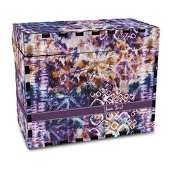 Tie Dye Wood Recipe Box - Full Color Print (Personalized)
