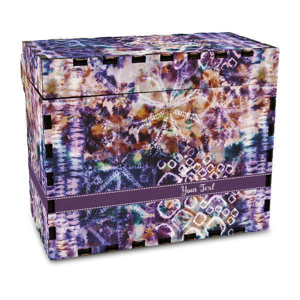 Custom Tie Dye Wood Recipe Box - Full Color Print (Personalized)