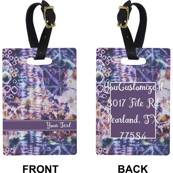 Tie Dye Rectangle Luggage Tag (Front + Back)