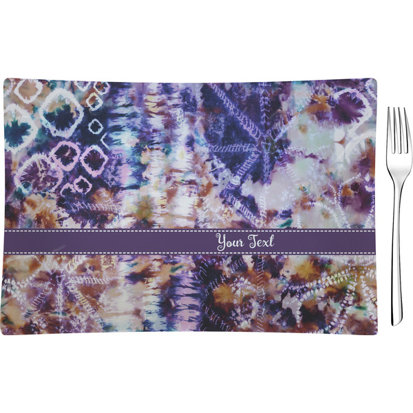Custom Tie Dye Glass Rectangular Appetizer / Dessert Plate (Personalized)