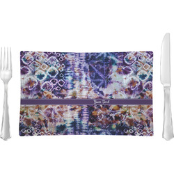 Tie Dye Glass Rectangular Lunch / Dinner Plate (Personalized)