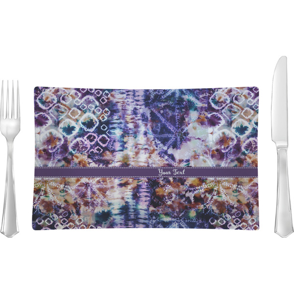 Custom Tie Dye Glass Rectangular Lunch / Dinner Plate (Personalized)