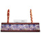 Tie Dye Red Mahogany Nameplates with Business Card Holder - Straight