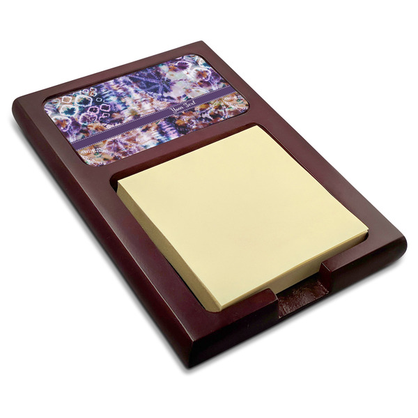 Custom Tie Dye Red Mahogany Sticky Note Holder (Personalized)