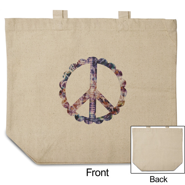 Tie Dye Reusable Cotton Grocery Bag - Front & Back View