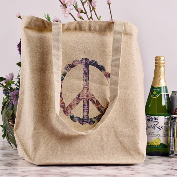 Tie Dye Reusable Cotton Grocery Bag - In Context